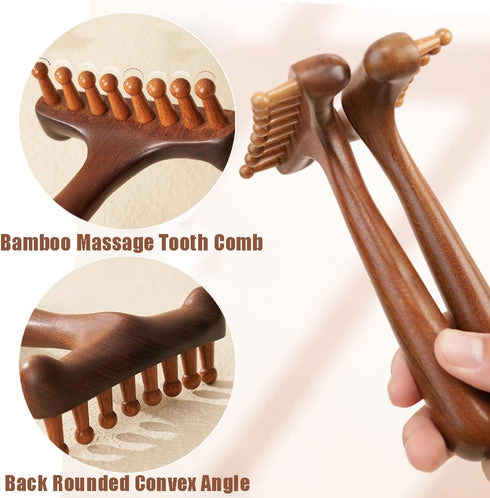 Set,Scraping OULIGET Wood Gua Sha Massage Tools Scalp Comb,Scraping Natural Wooden Gua Sha Tool