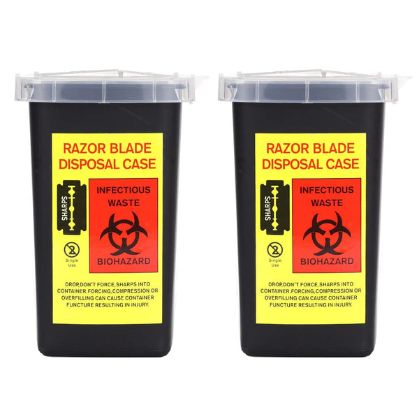 TorSor 2 Pack Sharps Container Blade Disposal Containers Tattoo Syringe Needle Trash Can