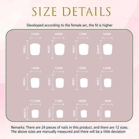 Square Press on Nails Short Cute Purple French Tip False Nails with White Flower Designs - 24 Pcs