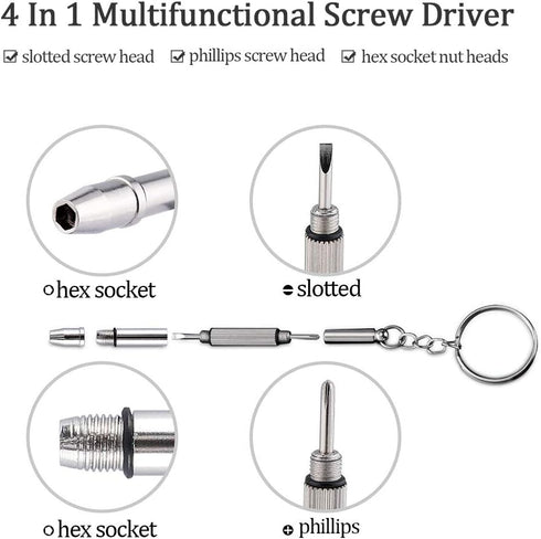 Upgraded Eyeglass Repair Kit with Precision Screwdriver Set, Various Screws, Nose Pads, and Tweezers