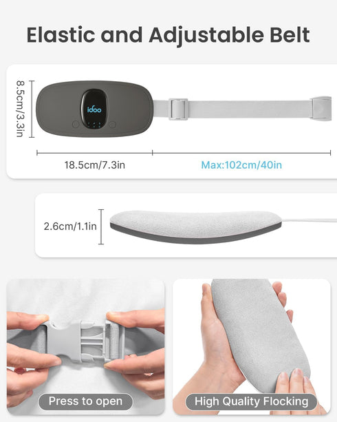 iDOO Period Heating Pad for Cramps, FSA HSA Eligible, Menstrual Heating Pad with 3 Heat Levels and 3 Massage Modes,
