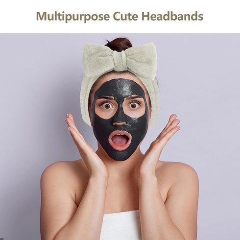 Ondder 8 Pcs Coffee Spa Headband - Terry Cloth Makeup Headband for Skin Care, Washing Face, Women