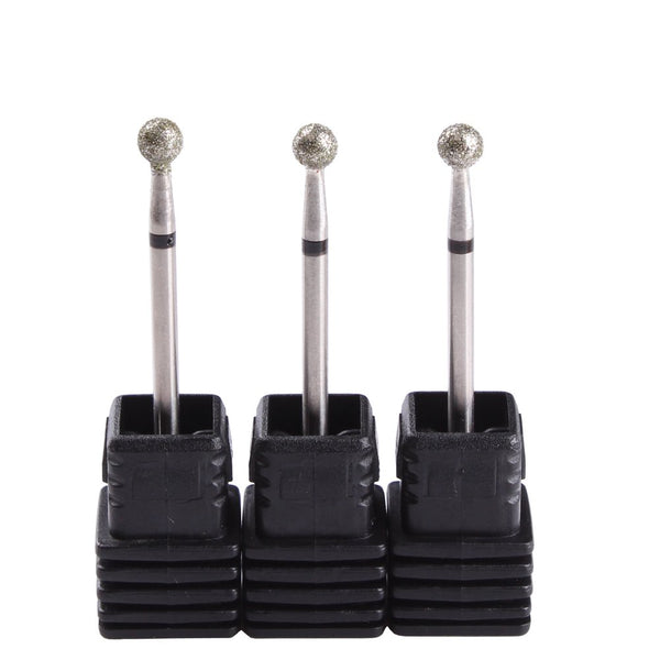 MZCMSL 3PCS Cuticle Clean Nail Drill Bit, Ball Head Diamond Electric File for Nail Salon Manicure