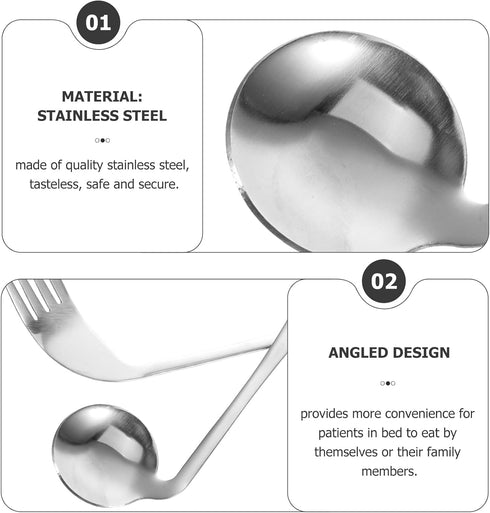 Healvian 3pcs Adaptive Utensils Set, Left Handed Grip Forks and Spoon for Hand Tremors, Built Up Handicap Utensils for