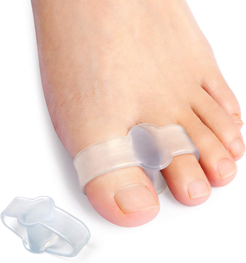 Gel Toe Corrector, 10 Pack of Toe Separators with 2 Loops, Big Toe Spacer for Bunion Pain and Overlapping Toe