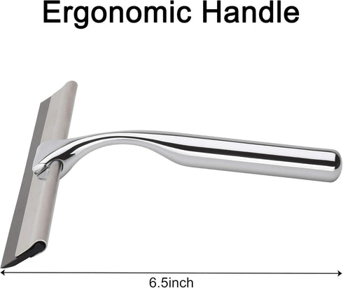 All Purpose Stainless Steel Squeegee for Glass Shower Doors, Car Windows, Home Mirrors, and Bathroom Shower Cleaning
