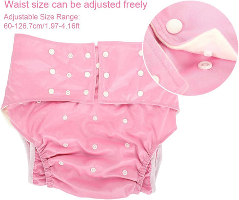 Reusable Adult Diaper, Washable Pocket Nappy Cover, Adjustable Breathable Cloth Diaper