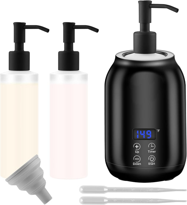 SUQAEEI Massage Oil Heater Warmer,with / Switchable Display, Two Oil Dispenser BottleConstant Temperature,Body