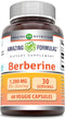 Amazing Formulas Berberine 1200 mg Per Serving Veggie Capsules, Non-GMO, Gluten Free, 60 Count