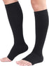 Knee High Compression Stockings, Firm Support 20-30 mmHg, Open-Toe, Ankle & Arch Support, 1 Pair Black 3XL