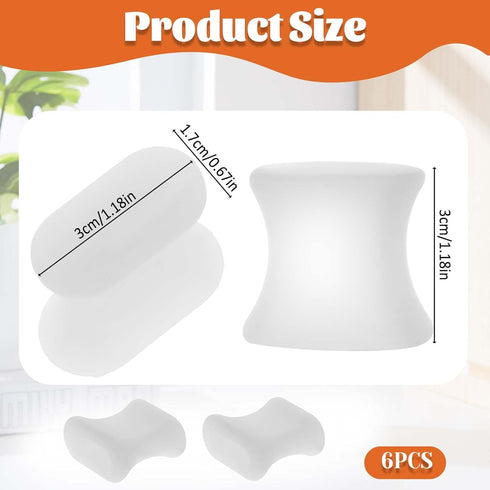 12Pcs Gel Toe Separators, Soft Toe Spacers, Bunion Corrector Pads for Men and Women, Pain Relief