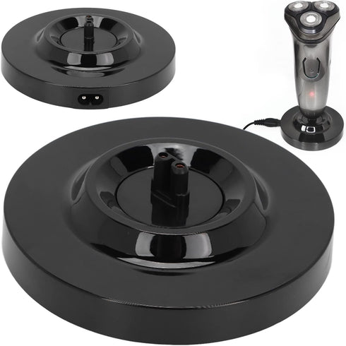 Shaver Charging Stand, Universal Electric Shaver Charger, Round Shape Deep Design, Black Men Electric Shaver Base