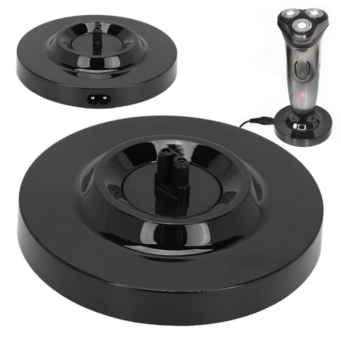 Universal Electric Shaver Charging Stand Round Shape Mens Electric Shaving Charging Base Beard Trimmer Power Supply Charging Dock Black