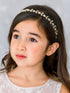 SWEETV Rose Gold Flower Girl Headband, Princess Crystal Floral Hair Accessories for Birthday