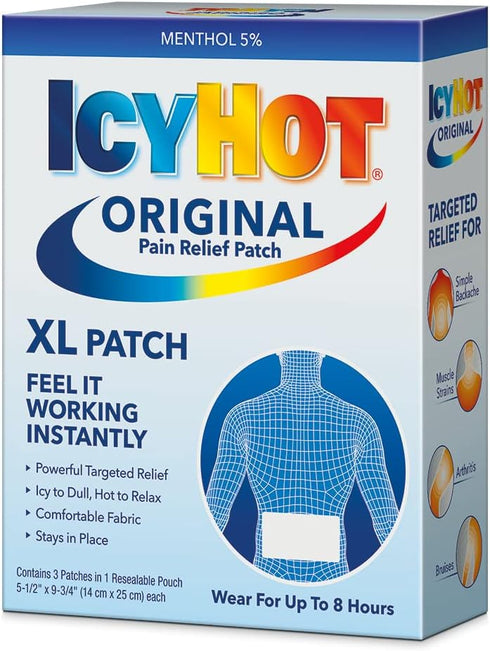 Icy Hot Original XL Pain Relief Patch - 3 Count for Back and Large Areas