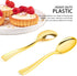 Qeirudu 4 Inch Gold Plastic Mini Spoons, 100 Pack Heavy Duty Disposable Dessert Spoons for Party, Appetizers
