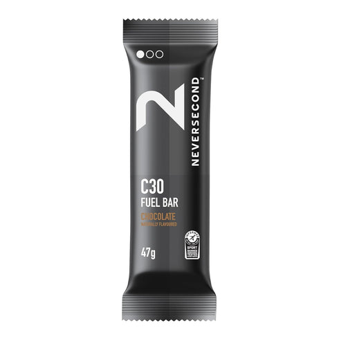 Neversecond C30 Fuel Bar, Fast-Absorbing Carbs for Performance & Endurance Nutrition, 12-Count Pack (Chocolate Flavor)