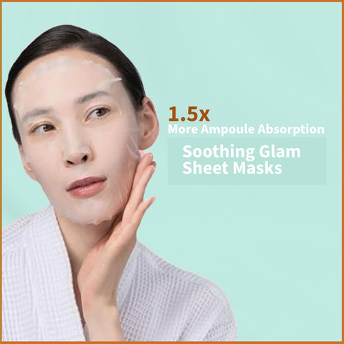 YoungMe Soothing Glam Facial Sheet Mask, 6 Sheets for Sensitive Skin, Korean Skin Care, Deep Real Mask