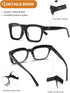 3 Pack Oversize Square Design Reading Glasses for Women, Blue Light Blocking Reader (Black & Leopard & Transparent,