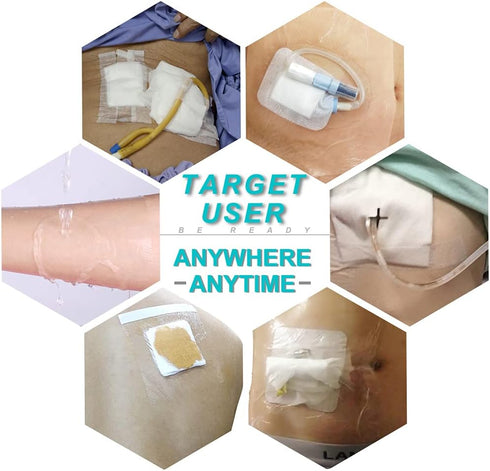 Hola Health 10"x10"(Pack 25) Waterproof Shower Cover Shields Dialysis Port Picc Line Chest Catheter PD Peritoneal