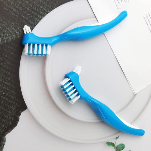 GXXMEI 12PCS Set Double Bristle Denture Toothbrush for Effective Cleaning