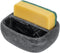 MyGift Modern Black Resin Double Sponge Holder with Marble Pattern for Kitchen Sink