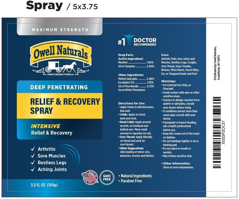 Amish Origins Deep Penetrating Pain Relief Liquid Spray - Fast-Acting Natural Relief for Muscle Aches, Joint Pain, 3.5