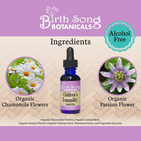 Children's Tranquility Tincture, Herbal Supplement with Valerian Root and Chamomile, 1oz Bottle for Immune Support
