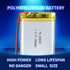 3.7V 1500mAh 804048 Lithium Polymer Ion Battery, Rechargeable Lipo Battery with PH 2.0mm Pitch Connector