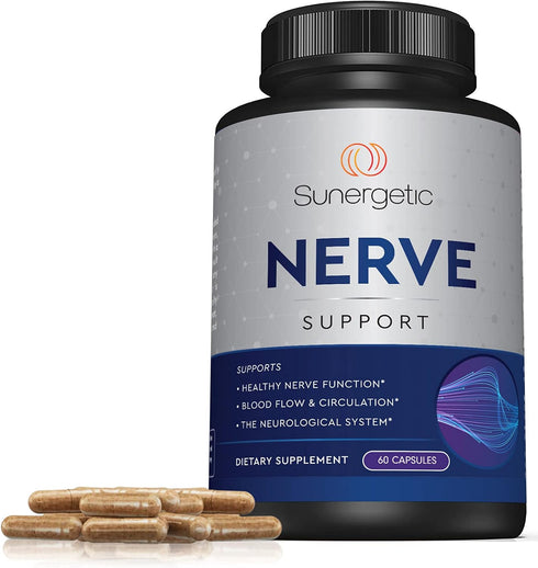 Premium Nerve Support Supplement - 60 Capsules with ALA, ALC & Benfotiamine for Healthy Circulation