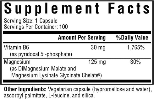Seeking Health Magnesium Plus - Formula with Vitamin B6 - Magnesium Malate & Glycinate Supplement to Support Bone Health, Sleep & Feelings of Calm - 100 Capsules