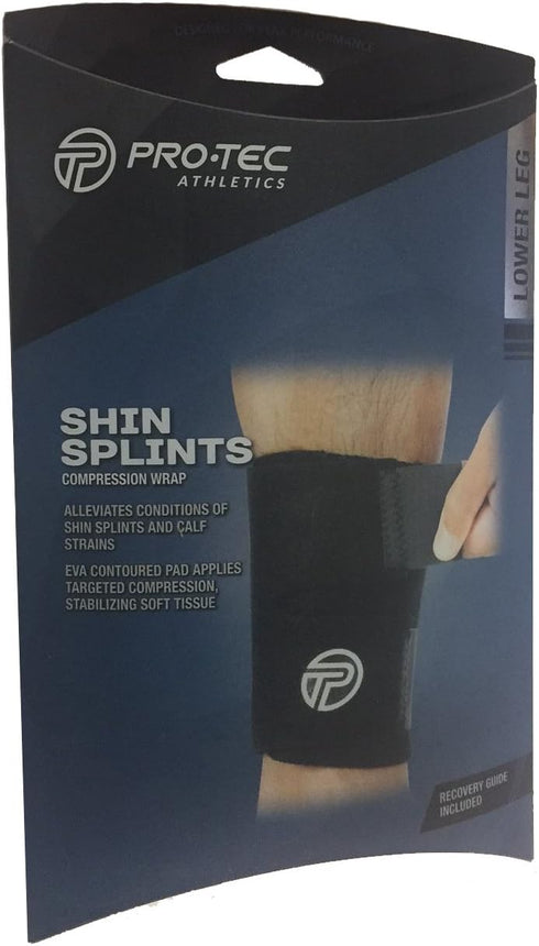 Pro-Tec Shin Splints Compression Wrap, Adjustable Support for Men and Women, Black