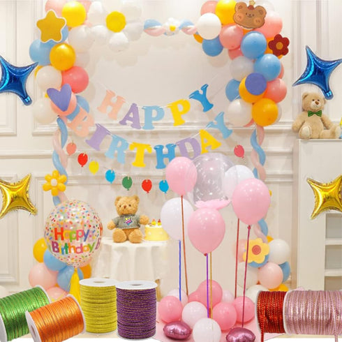 1/8" Assorted Satin Ribbon with Gold Edge Solid, 1000 Yards 3mm Continuous Thin Ribbon for Gift Wrapping, DIY Crafts,