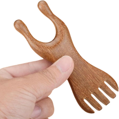 KINTEGOOD Natural Sandalwood Scalp Massage Comb, Wooden Nose Gua Sha Tool for Face and Body, Traditional Meridian