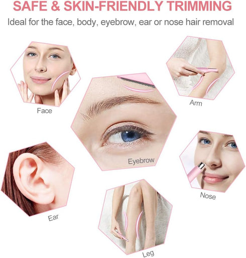 TOUCHBeauty Hair Trimmer for Face, Eyebrow, Nose, Ear, Body Hair Trimming, Battery Powered TB-1458