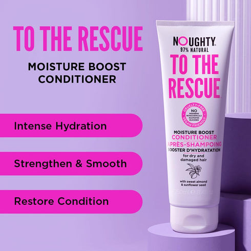 Noughty 97% Natural Moisture Boost Conditioner, Sulphate Free Vegan Haircare, 250ml