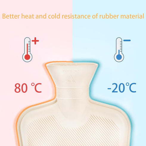 Set 2 2 WUWEOT of Hot Water Bottle with Soft Cover, Liter Rubber Water Pad, Hot Compress Bag and Cold Therapy Bag