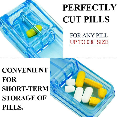 JohnBee Pill Cutter | Best Pill Cutter for Small or Large Pills | Designed in The USA | Includes Keychain Pill Holder