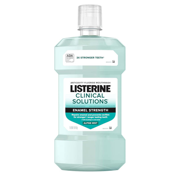 Listerine Clinical Solutions Enamel Strength Mint Oral Rinse, Daily Anticavity Fluoride Mouthwash for Stronger Teeth