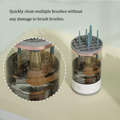 Makeup Brush Cleaning Machine, Automatic Electric Cleaner and Dryer, Dust-proof Organizer for Beauty Brushes
