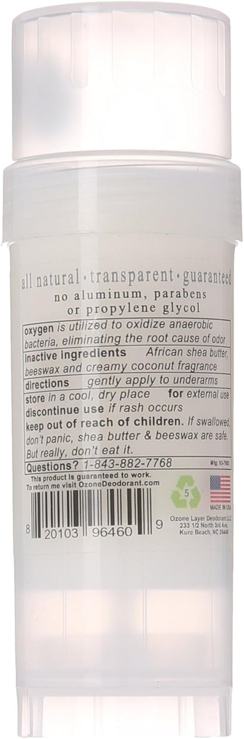 Ozone Layer Deodorant with Creamy Coconut Fragrance, All Natural Oxygen Based Deodorant