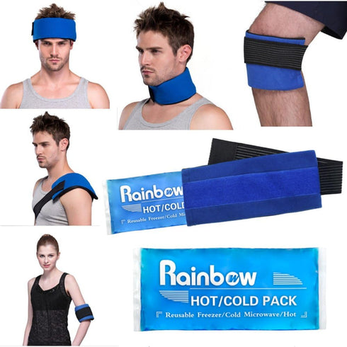 Reusable Hot and Cold Packs for Injuries, 2 Flexible Gel Ice Packs for Joint Pain, Muscle Soreness, and Headaches