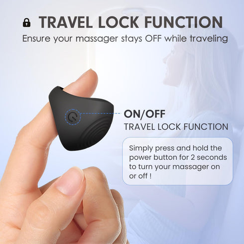 MANFLY Mini Massager, Waterproof Rechargeable Portable Body Massage Ball, Multifunctional Finger Massager, Black