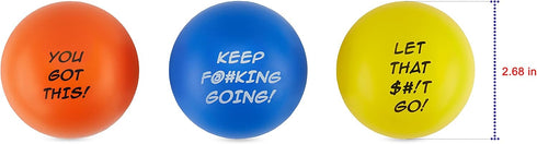 Motivational Stress Balls for Adults, 3-Pack Anxiety Relief Hand Therapy Fidget Toy Strengthener