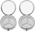 Set 2 of Circular Embossed Triple-Compartment Pocket Purse Pill Box & Organizer (Silver Hearts)