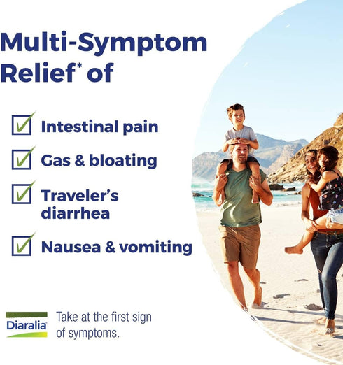 Boiron Diaralia On The Go for Diarrhea Relief, Gas, Bloating, Intestinal Pain, and Traveler's Diarrhea - 2 Count (160 Pellets)