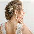 inSowni 36 Pack Gold Flower Leaf Bridal Wedding Hair Side Combs, U-shaped Pearl Hair Pins, Rhinestone Hair Clips