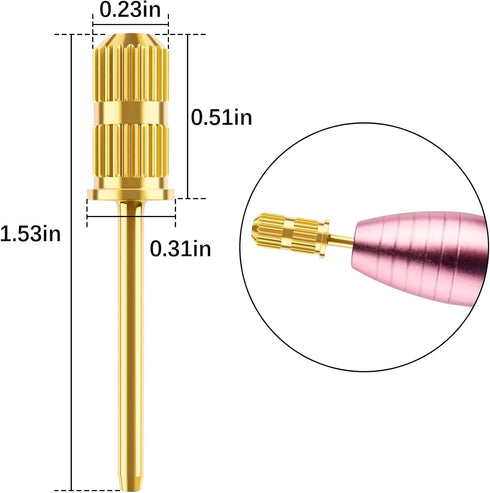 Nail Drill Bits and Sanding Bands for 3/32 Inch Shaft - Manicure and Pedicure Tool for Acrylic Nails (Gold)
