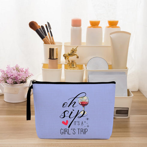4Pcs Girls Trip Gifts Favors - Funny Makeup Bag for Weekend Gifts, Friendship Gifts for Women Girls