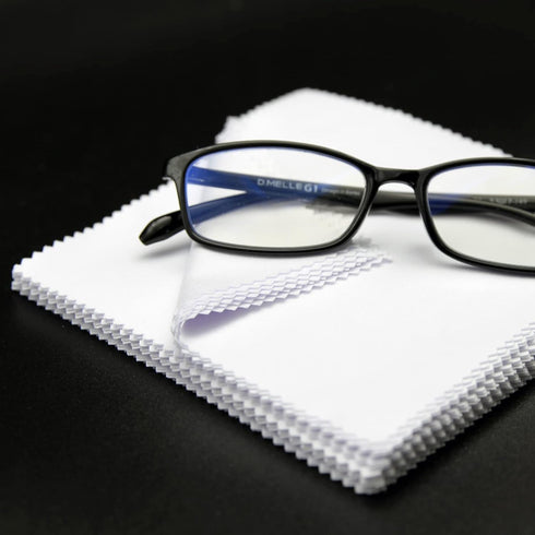 Eyeglasses Cleaning Cloths Bulk (5.5"x5.5", White, 100 pcs) for Lenses, Screens, Cameras, Delicate Surfaces